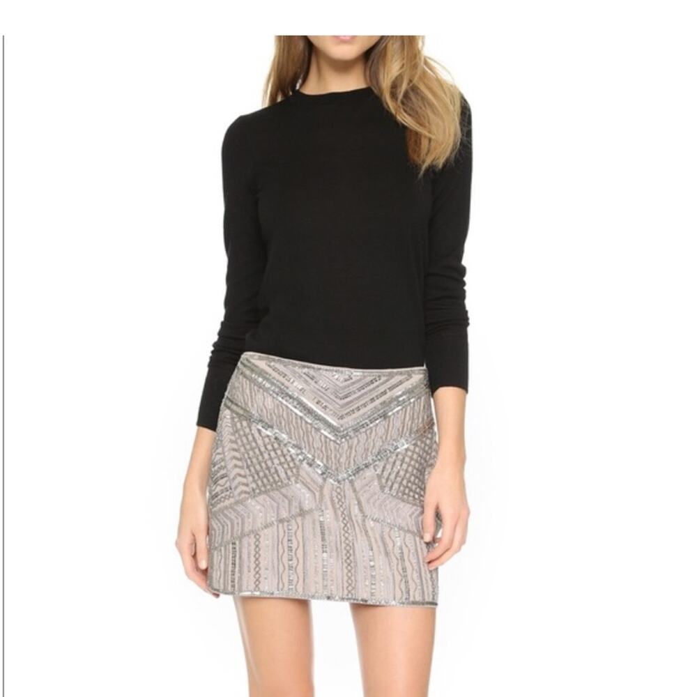 NWT Club Monaco Beaded Itzel Party‎ Embellished A-line Mini Skirt Sz 6